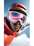 Skibril - Wit - Roze spiegelglas