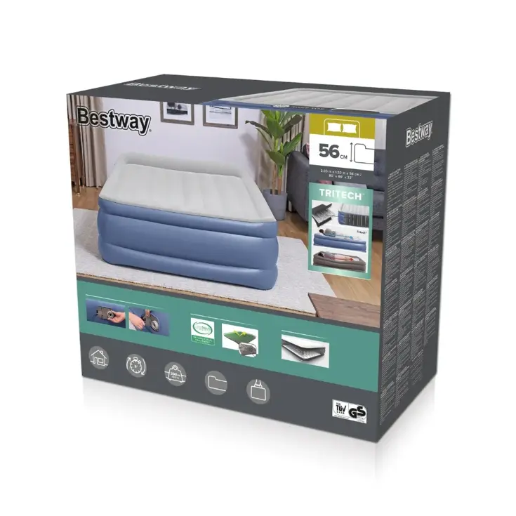 Luchtbed - Bestway - 2P - 152x203 cm + pomp