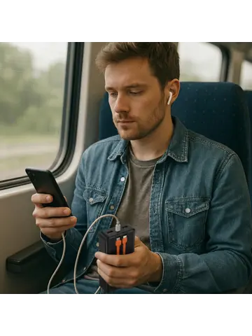 Powerbank 30000 mAh met Ingebouwde Kabels