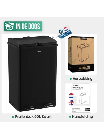 Avalo Prullenbak 2x30L - RVS