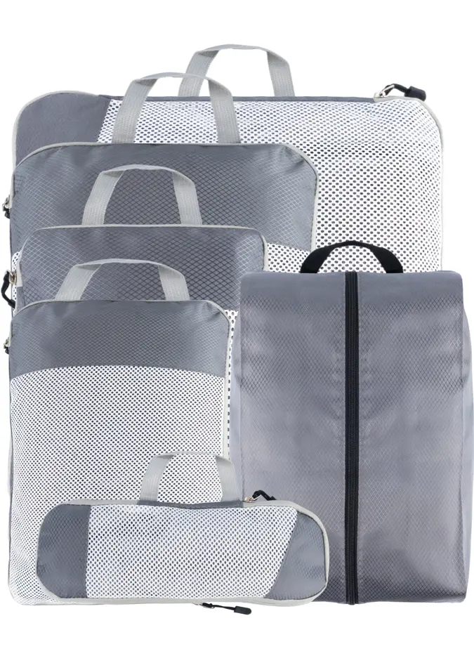 Compressie Packing Cubes – 6 stuks – Grijs