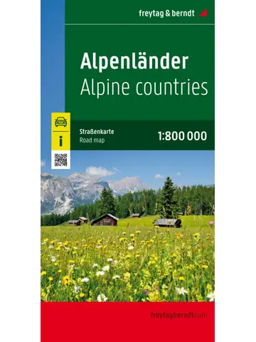 Wegenkaart Alpenlanden 1-zijdig
