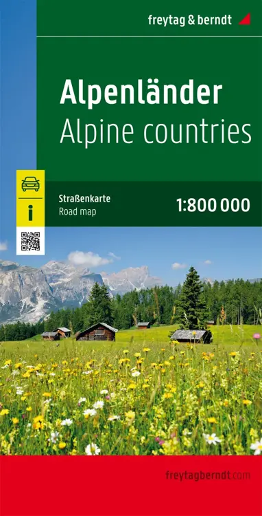Wegenkaart Alpenlanden 1-zijdig