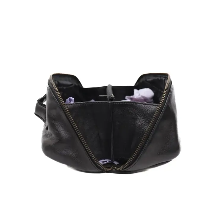 Simone - Leren toilettas - 3 vakken