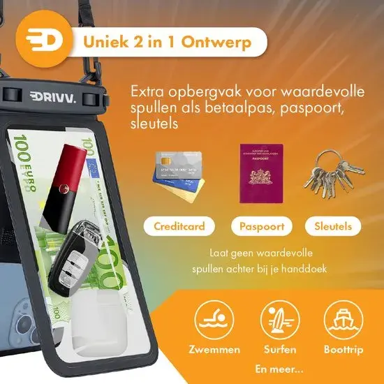 Drivv. Waterdicht Telefoonhoesje 2 In 1
