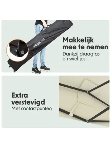 Partytent met Zijwanden – 3x4.5 m – Beige