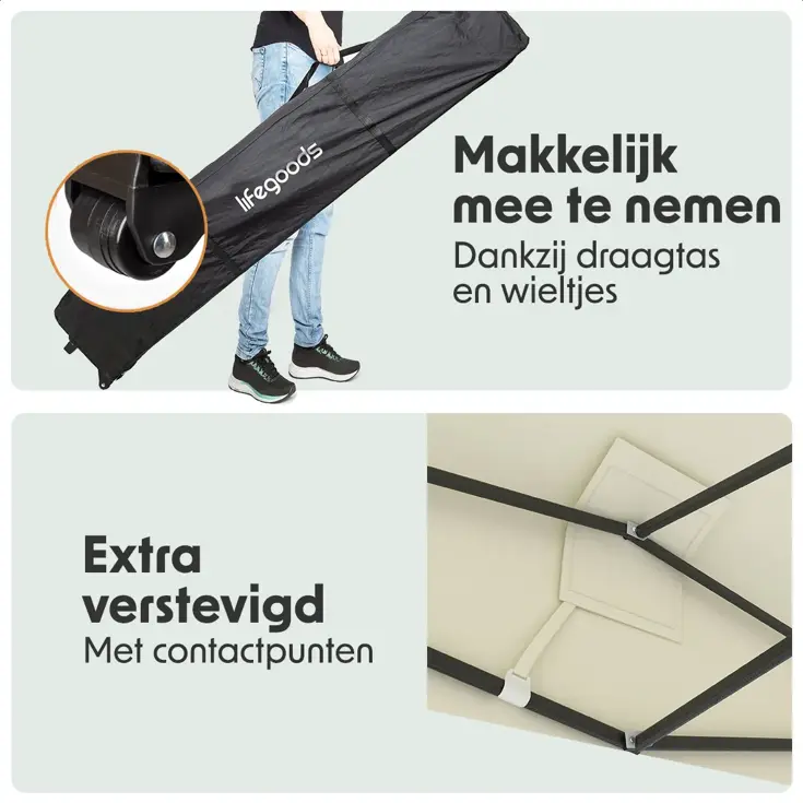 Partytent met Zijwanden – 3x4.5 m – Beige
