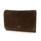 Flappie - Suede overslagportemonne - Leer