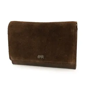 Flappie - Suede overslagportemonne - Leer