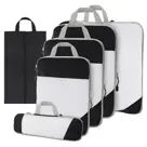 Compressie Packing Cubes – 6 stuks – Zwart