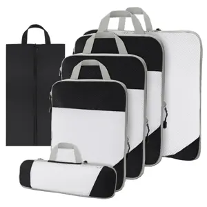 Compressie Packing Cubes – 6 stuks – Zwart