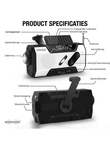 Noodradio® Solar Opwindbaar Met Batterijen