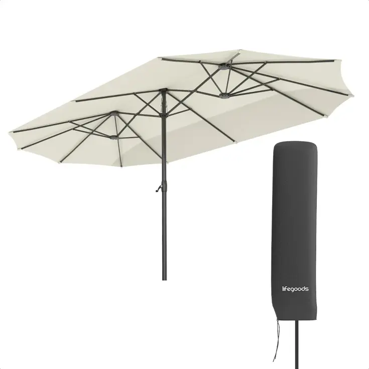 LifeGoods Dubbele Parasol – 270x460cm