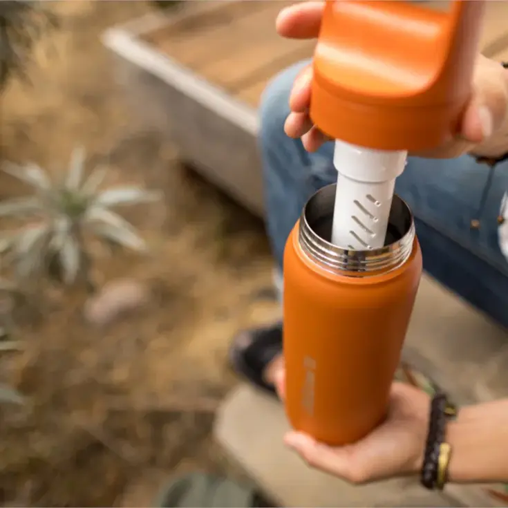 LifeStraw 500ml RVS Waterfles Kyoto Oranje