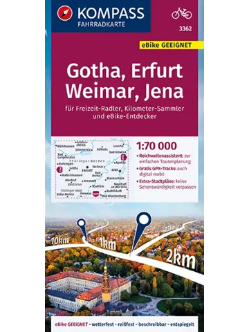 Fietskaart FK 3362 Gotha - Erfurt