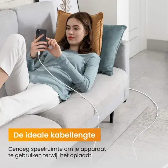 USB-A naar Lightning Kabel - 2 Meter