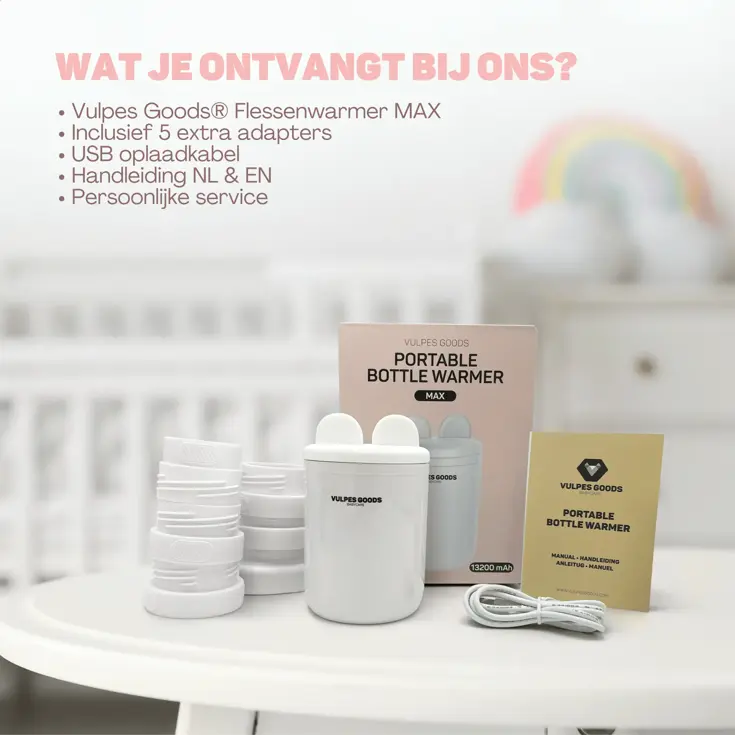 Flessenwarmer Wit Onderweg - MAX - 13200 mAh