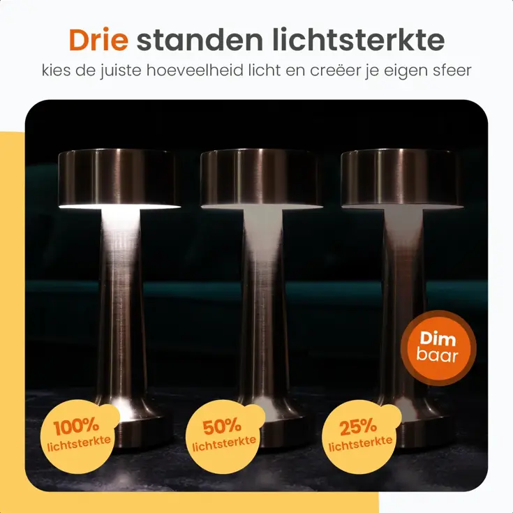 Classic Tafellamp Oplaadbaar - 21cm - LED