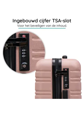 Reiskoffer L ABS 95L met TSA-slot en 360° wielen