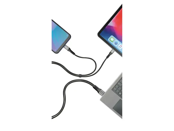 Kabel met dubbele connector - USB > USB-C