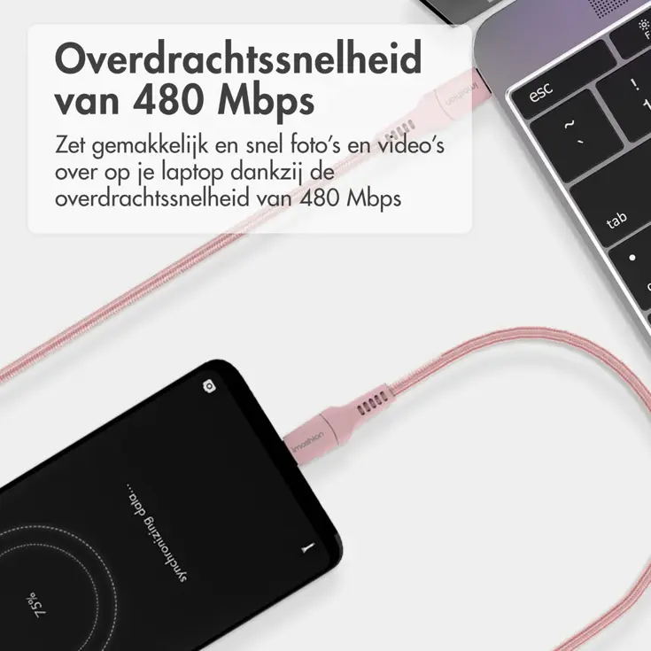 imoshion Gevlochten USB-C naar USB-C kabel