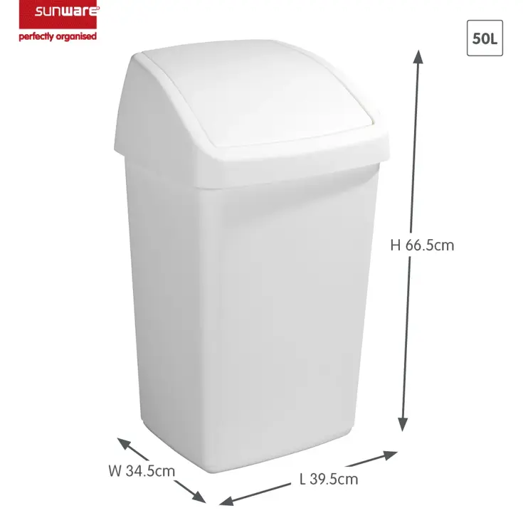 Delta - Prullenbak met swingdeksel - 50L