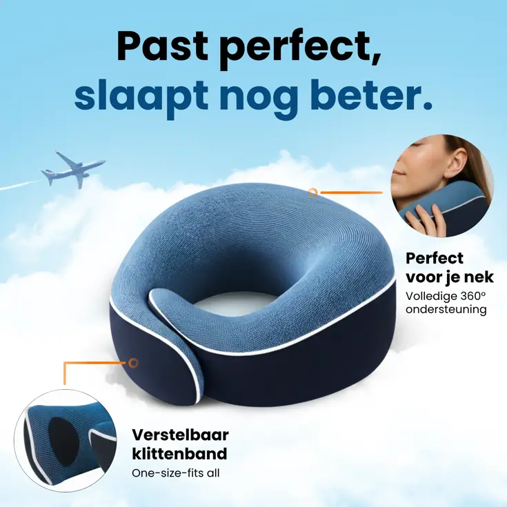Reissets 2-Pack - Memory Foam - Donkerblauw