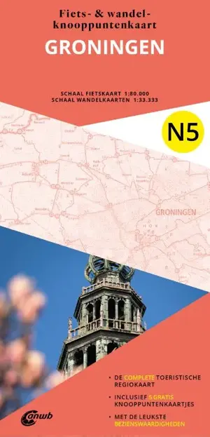 Fiets en wandelknooppuntenkaart N5 Groningen
