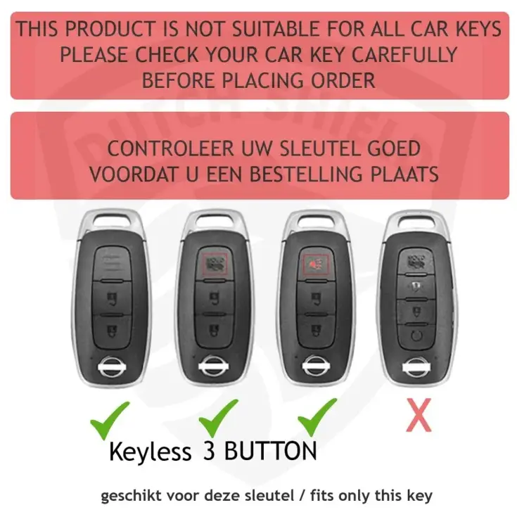TPU Sleutelhoesje voor Nissan wit D2