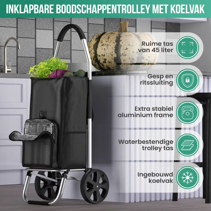 Avalo Boodschappentrolley 45L - Koelvak