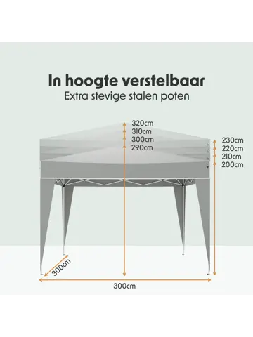 Partytent Plus – 3x3 m – Grijs