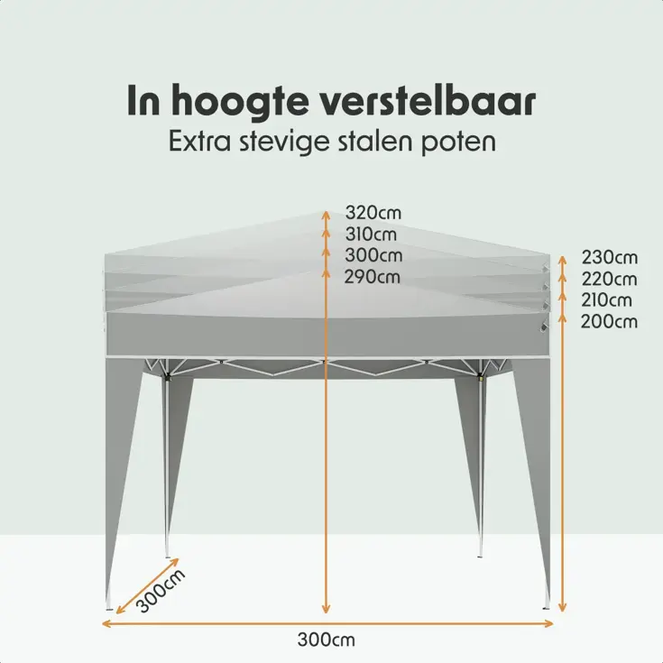 Partytent Plus – 3x3 m – Grijs