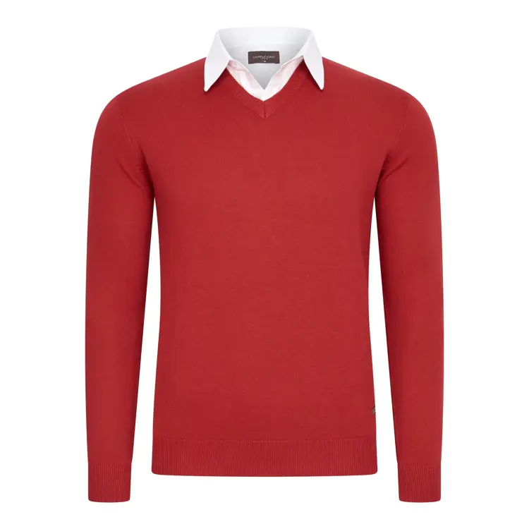 Heren Mock Pullover Cappuccino Italia