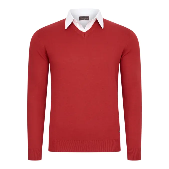 Heren Mock Pullover Cappuccino Italia