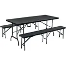 ERRO Klaptafel - 180cm - zwart - houtlook