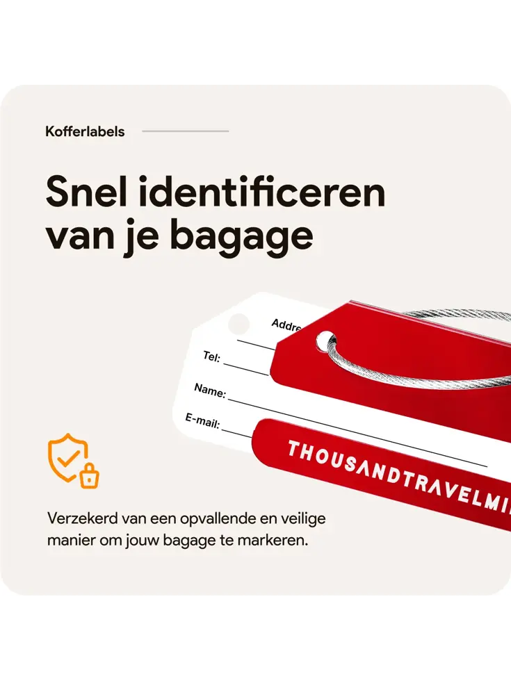 Aluminium Bagagelabel – 2 stuks – Rood