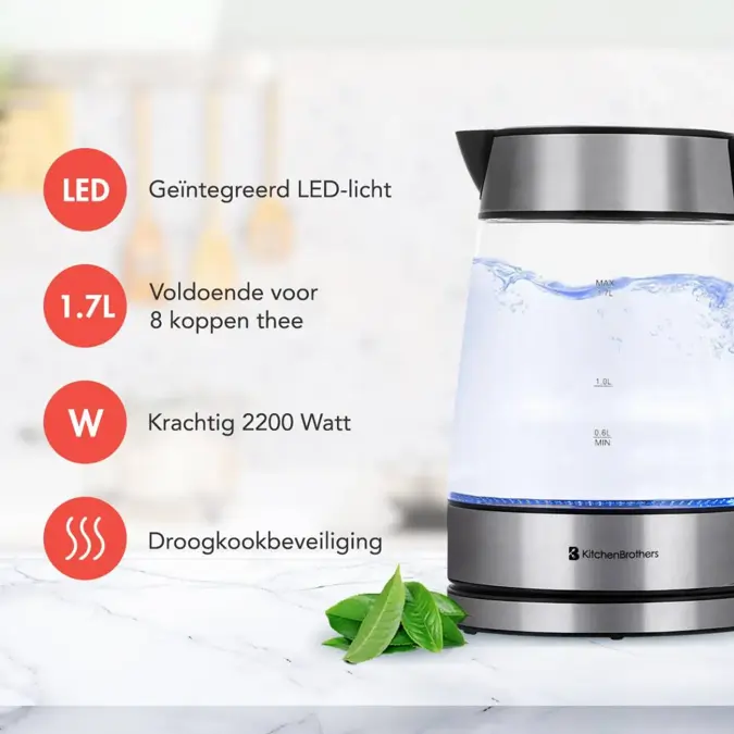 KitchenBrothers Waterkoker – 1,7L