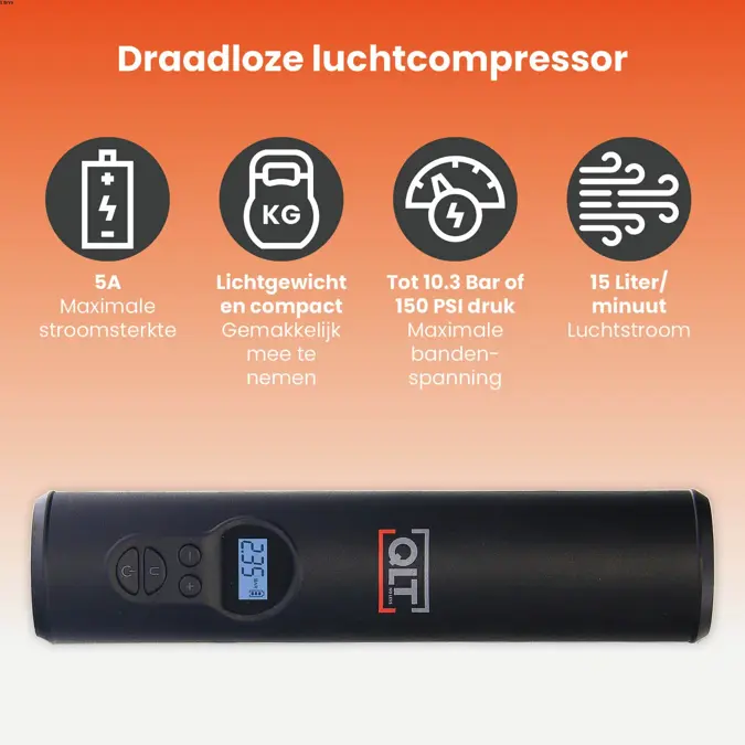 QLT Draadloze Luchtcompressor - 10,3 Bar