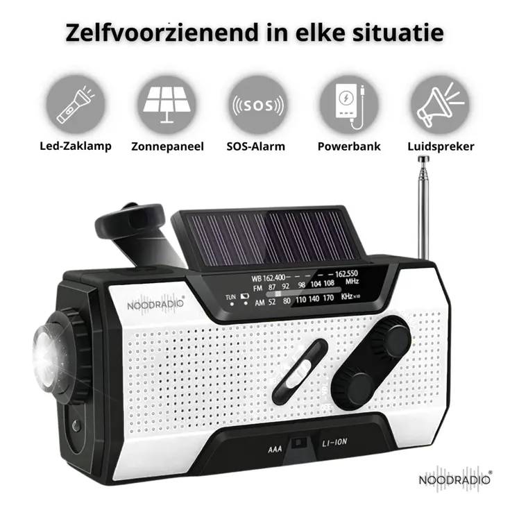 Noodradio® Solar Opwindbaar Met Batterijen
