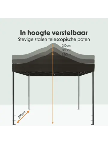 Partytent met Zijwanden – 3x3 m – Antraciet