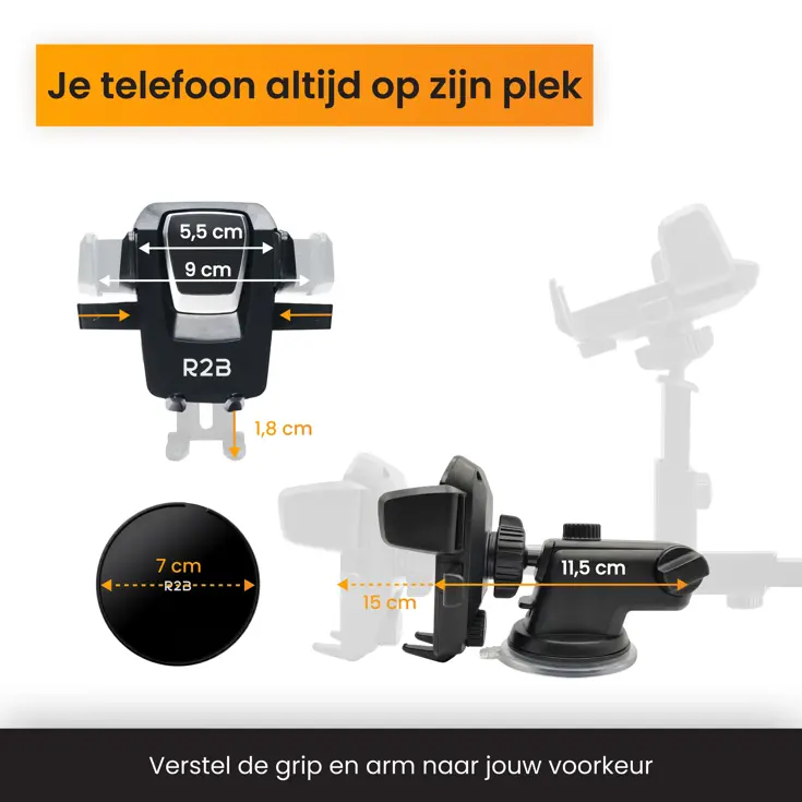 Telefoonhouder Auto Zuignap met Dashboard Pad