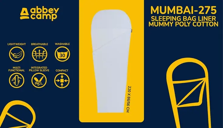 Lakenzak - Slaapzak liner Mummie - 220 x 86/56 cm