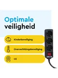 Stekkerdoos 3‑voudig met schakelaar – 1,4 m