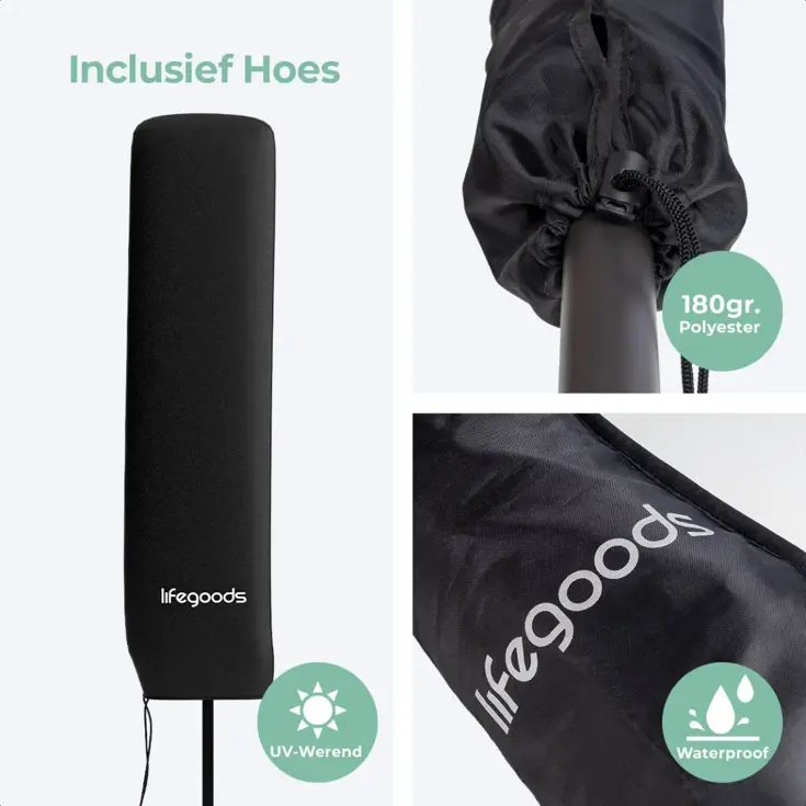 LifeGoods Dubbele Parasol – 270x460cm
