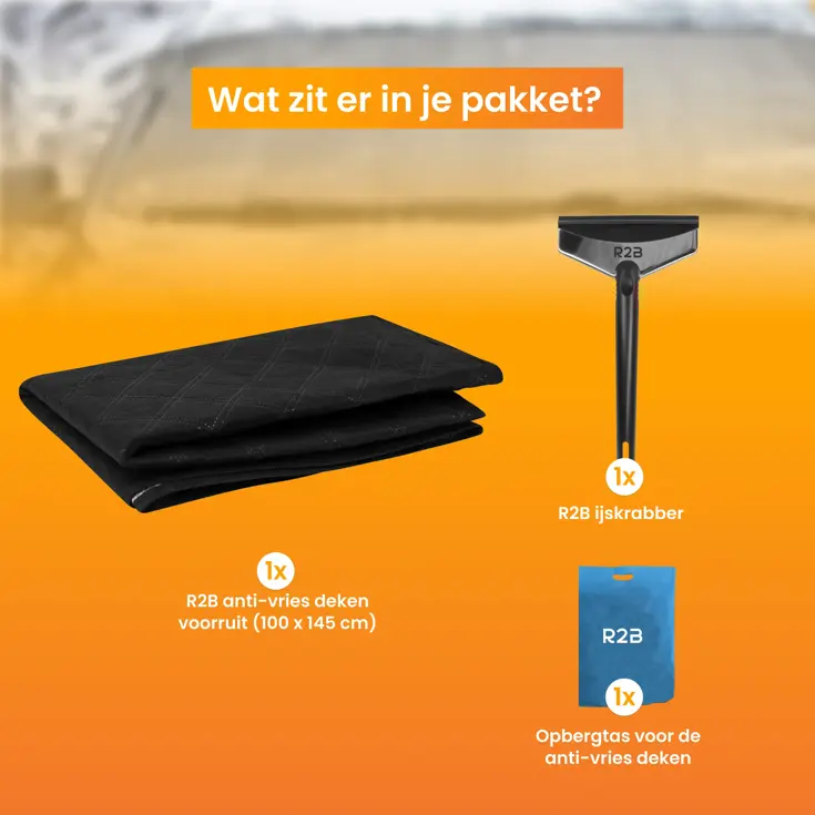 Ijskrabber met antivries deken