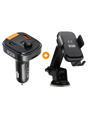 Telefoonhouder Auto Oplader + FM Transmitter