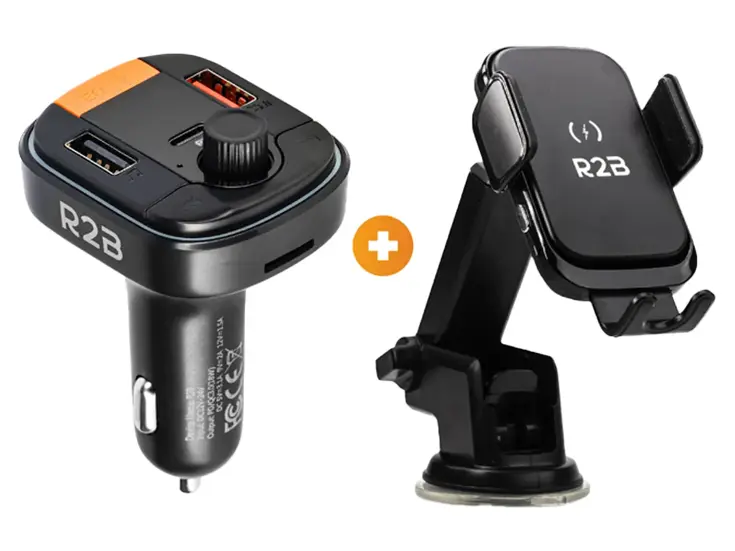 Telefoonhouder Auto Oplader + FM Transmitter