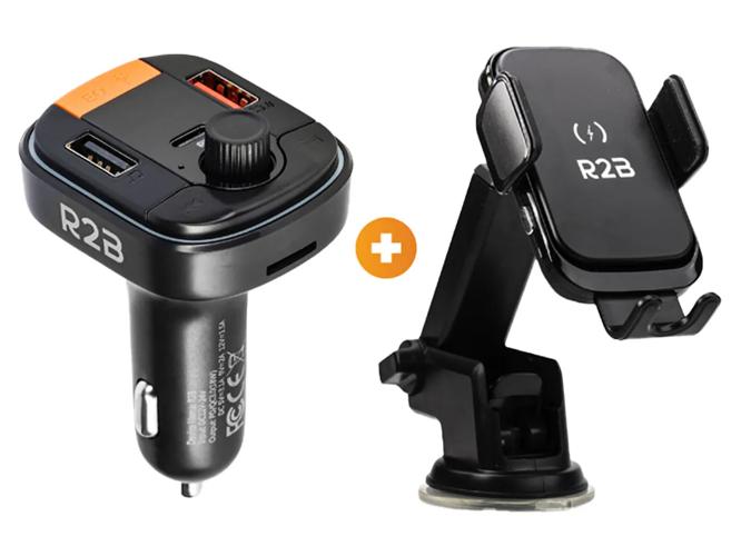 Telefoonhouder Auto Oplader + FM Transmitter