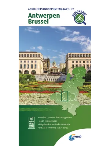 ANWB Knooppuntenkaart 25 Antwerpen en Brussel