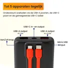 R2B Powerbank 10000 mAh met Ingebouwde Kabels